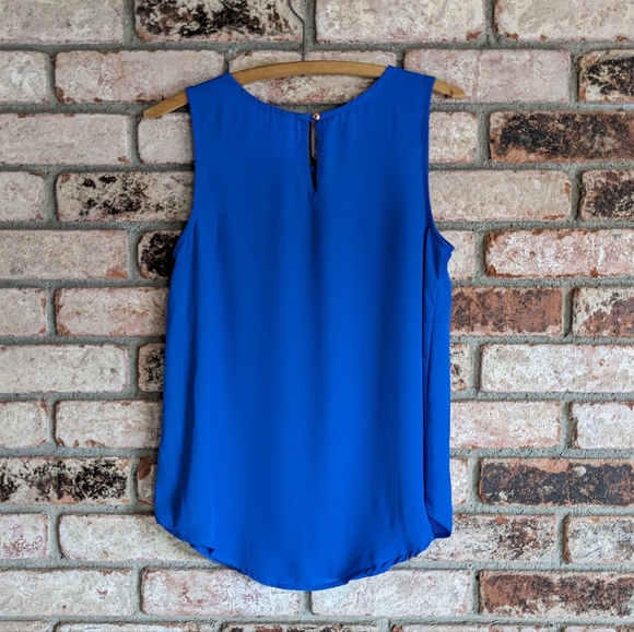 💙 Xhilaration Flowy Blue Crochet Scoop Neck Tank Top M - Picture 3 of 5